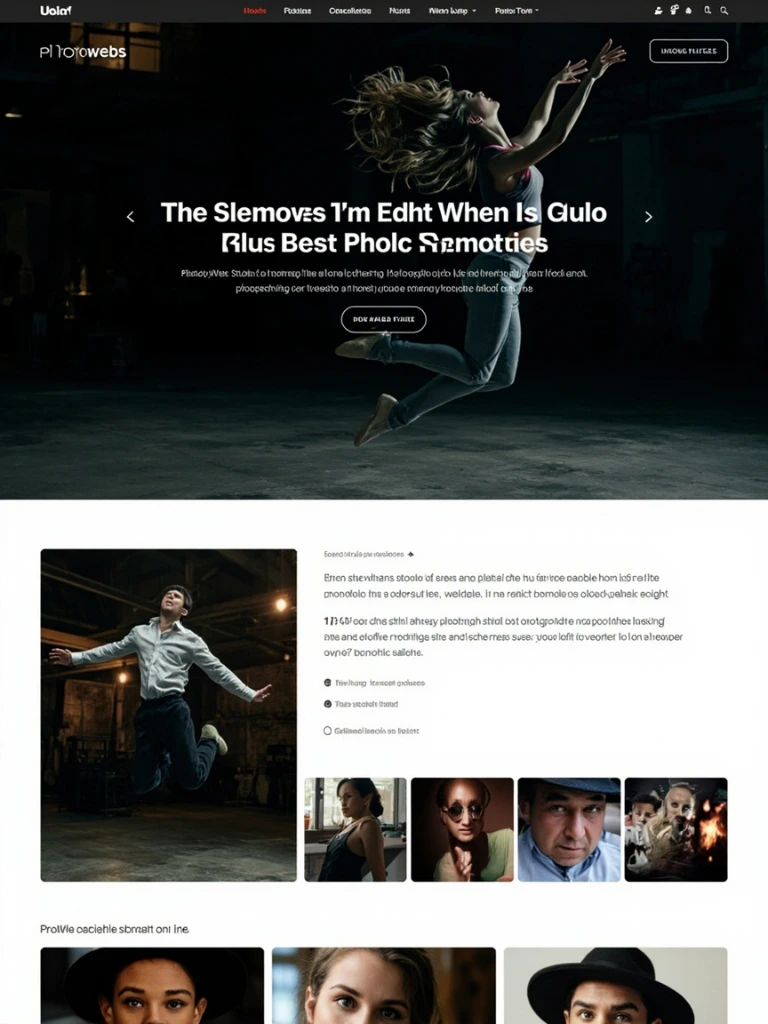 A cinematic portrait gallery blending stills and motion.