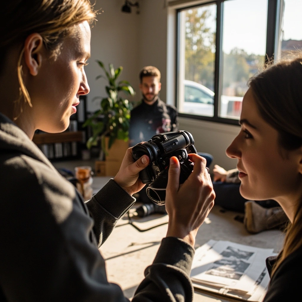 Workshop photograph anchoring an educator photographer's testimonial